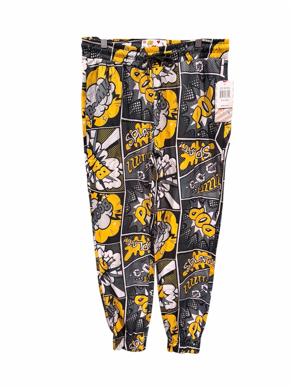 Oh Snap! by Drip Clothing Co. Comic Print Jogger Pants – Large – NWT